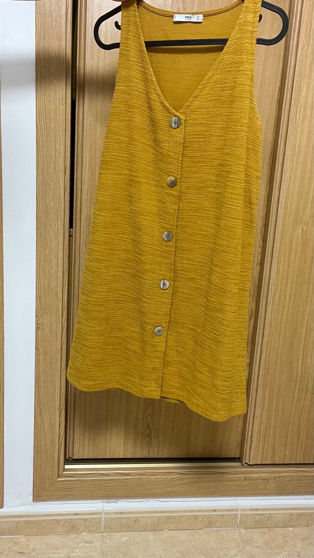 Vestido amarillo Mango Talla XS