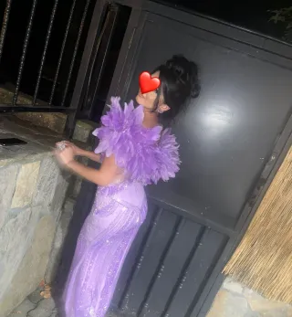 Vestido de boda gitana morado