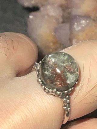 Anillo Plata 925 Cuarzo Chamánico Ajustable