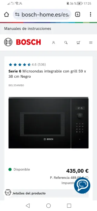Microondas Bosch Serie 6 Negro
