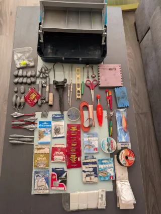 Lote de pesca: cañas, carretes y accesorios