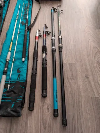 Lote de pesca: cañas, carretes y accesorios