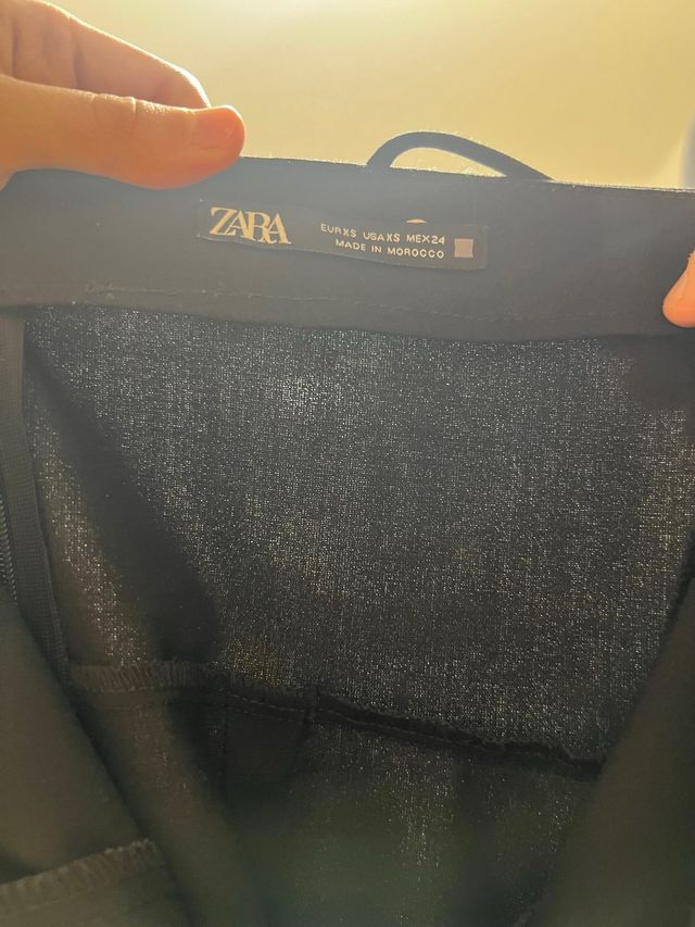 Vestido negro ZARA midi tirantes talla XS