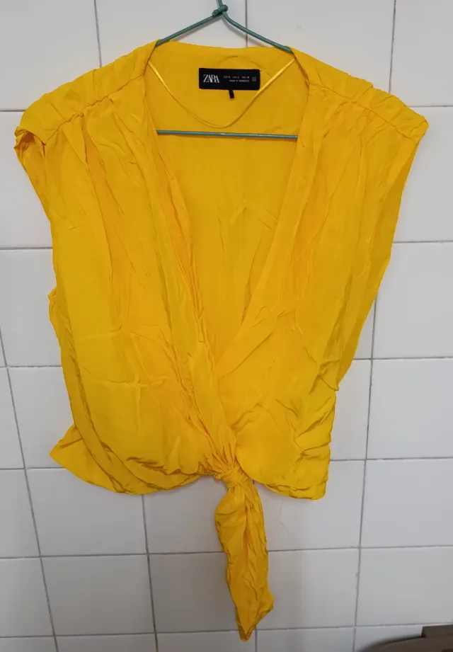 Zara Top Amarillo Talla Única