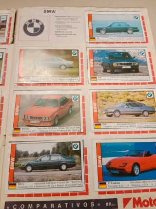 Colección de cromos de coches. MOTOR 16