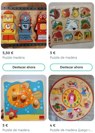 6 puzzles de madera infantiles