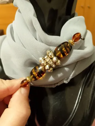 Spillone vintage simil ambra grande