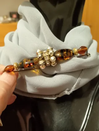 Spillone vintage simil ambra grande