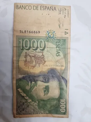 Billete 1000 Pesetas Banco de España 1992