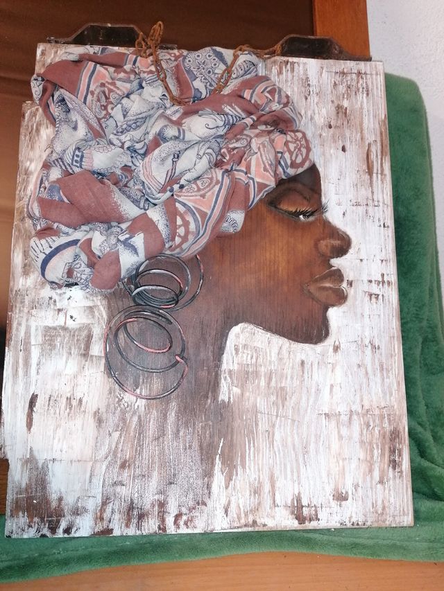 Cuadro al óleo mujer con turbante