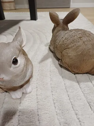 Par de conejos decorativos cerámica