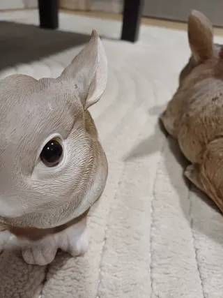 Par de conejos decorativos cerámica