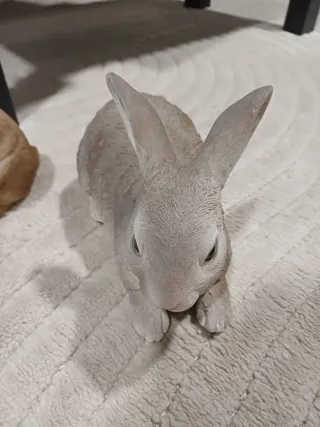 Par de conejos decorativos cerámica