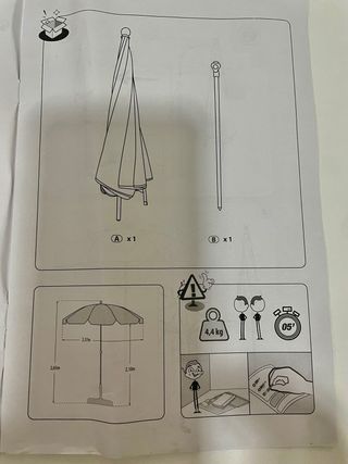 Sombrilla terraza Leroy Merlin beige