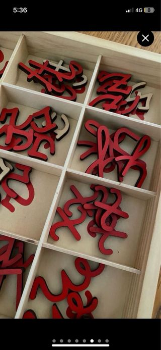 Alfabeto Montessori legato in legno