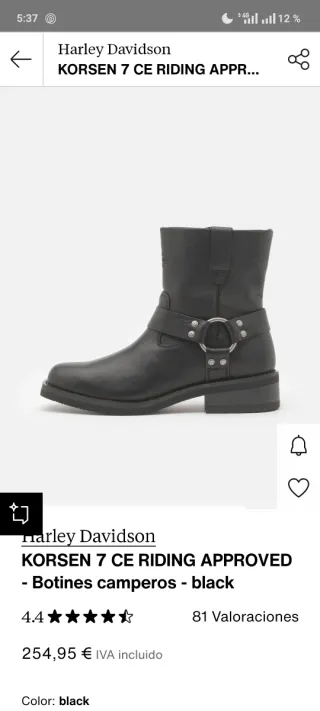 Botas Harley Davidson Hombre Talla 44 Negras