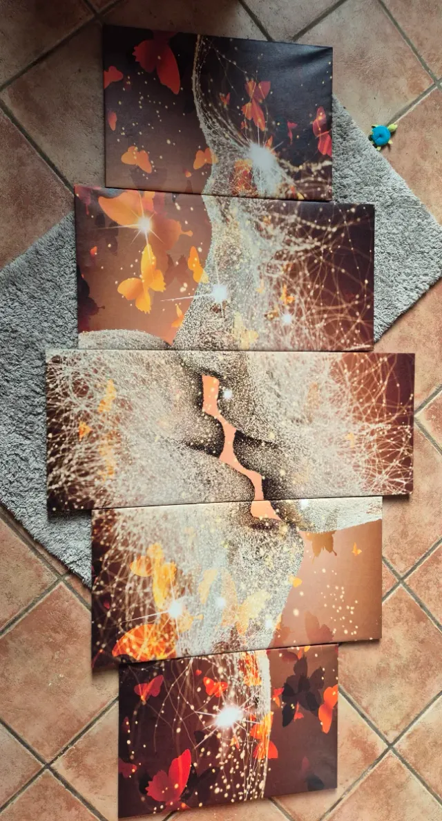 Quadro 200 cm farfalle e luci