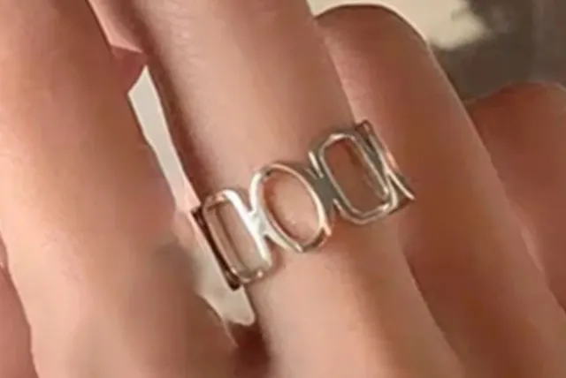 Anillo Plata Ajustable Diseño Geométrico