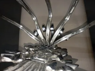 Applique 4 luci argento metallo