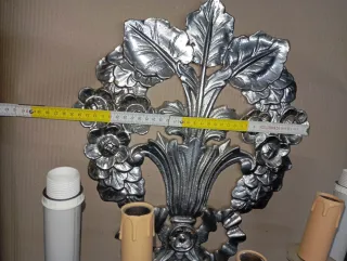 Applique 4 luci argento metallo