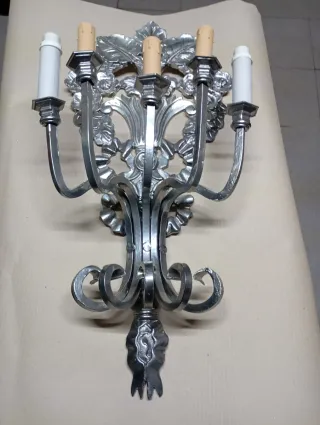 Applique 4 luci argento metallo