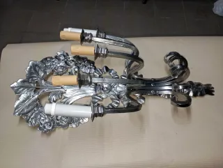 Applique 4 luci argento metallo