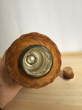 Bottiglia termos vintage rattan e vimini