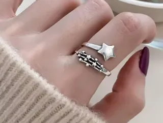 Anillo Ajustable Plata Estrellas