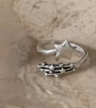 Anillo Ajustable Plata Estrellas