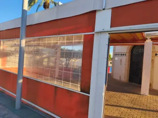 Carpa fija 100m² naranja y blanco