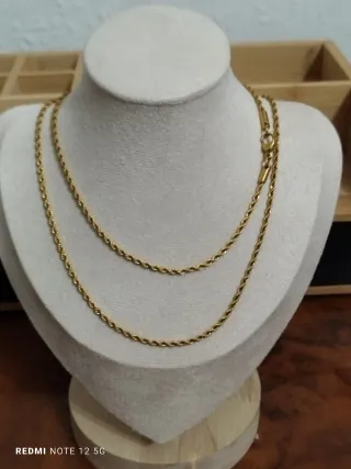 Gargantilla doble cordón acero chapado oro