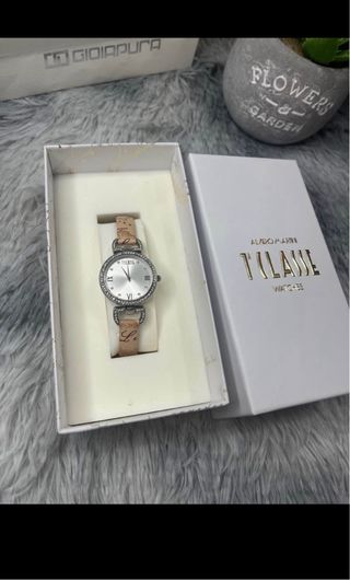 Orologio Tlasse donna cinturino beige/argento