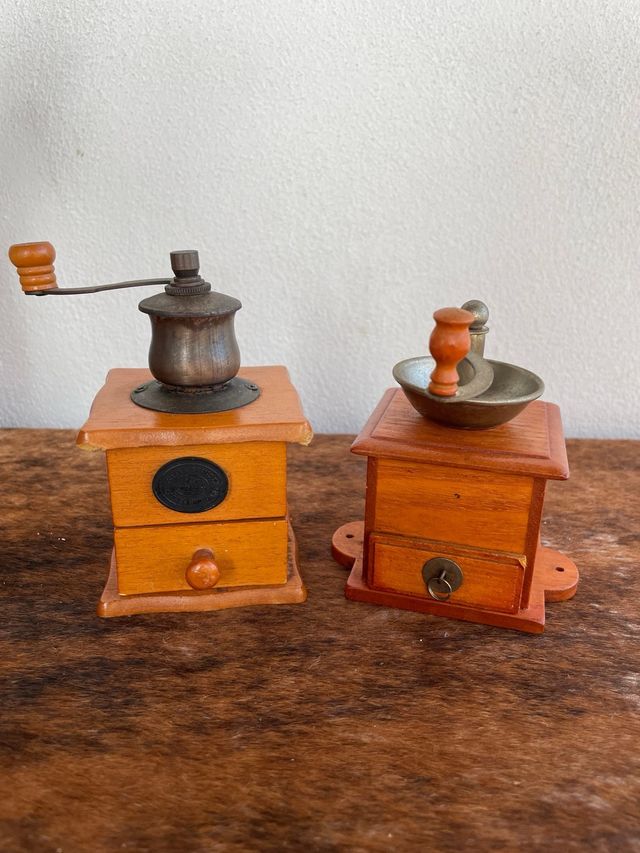 2 Macina Caffè Vintage Legno Metallo