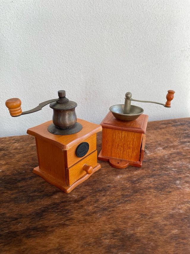 2 Macina Caffè Vintage Legno Metallo