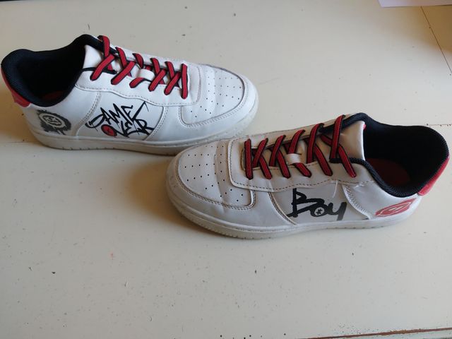 Scarpe da ginnastica bambino bianche rosse