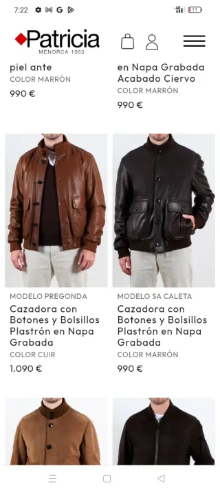 Cazadora de cuero Patricia Talla 54