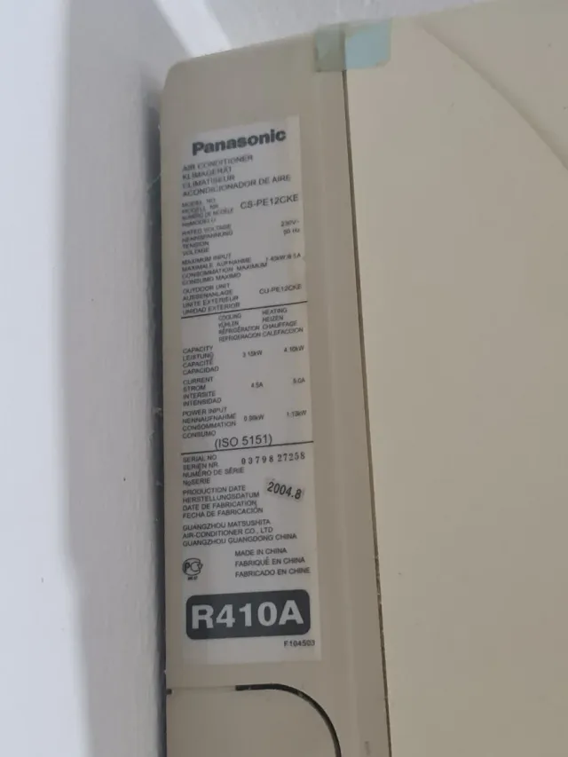 Aire Acondicionado Panasonic 3000 Frigorías