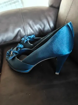 Conjunto Bolso y Zapatos Menbur Azul