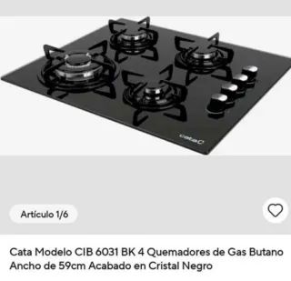Placa de gas Cata cristal butano