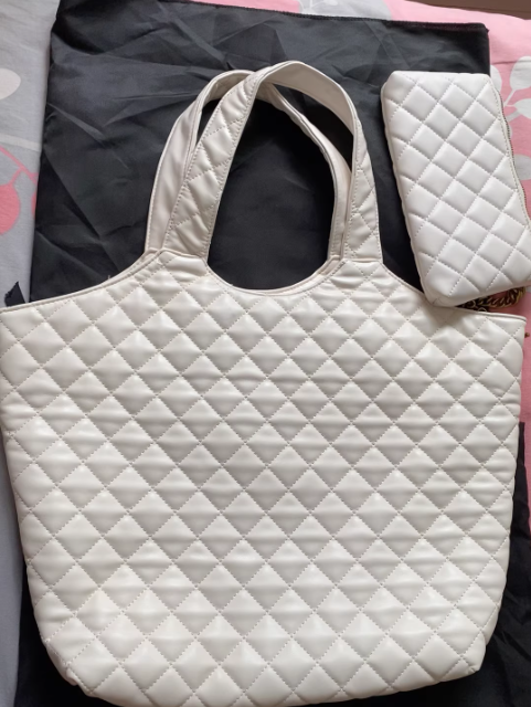 Bolso YSL Shopper Acolchado Blanco con Monedero