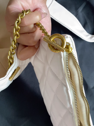 Bolso YSL Shopper Acolchado Blanco con Monedero