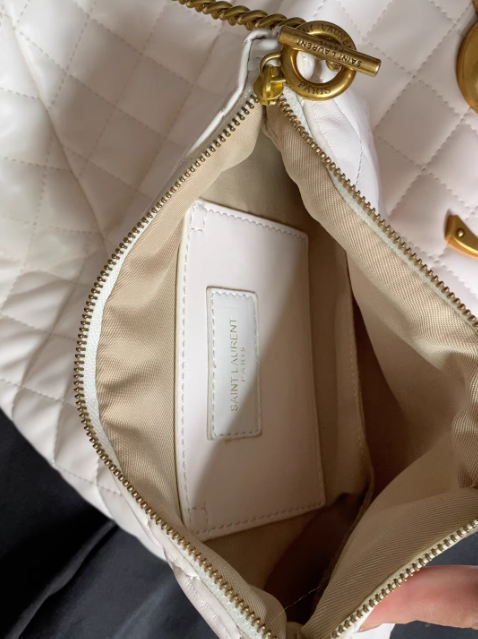 Bolso YSL Shopper Acolchado Blanco con Monedero