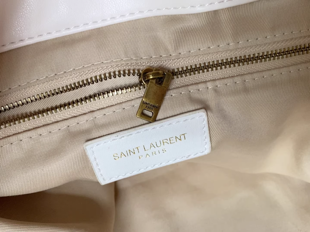 Bolso YSL Shopper Acolchado Blanco con Monedero