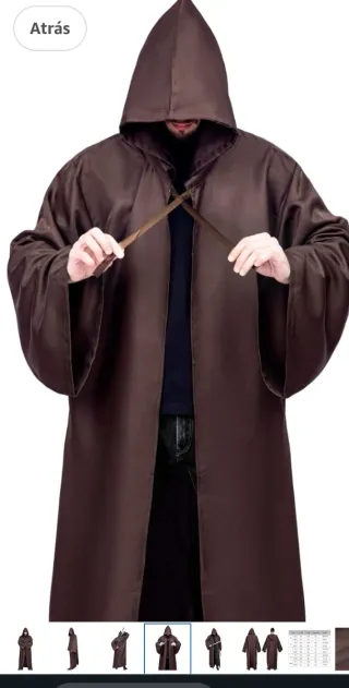 Capa con capucha marrón Halloween XXL Sin Usar