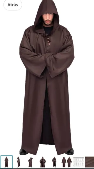 Capa con capucha marrón Halloween XXL Sin Usar