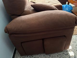 Sofá modular marrón de tela