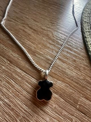 Collar Tous Plata 925 Oso Negro Piedra Ónix 