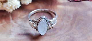 Anillo Plata 925 Piedra Lunar Marquise