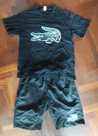 Conjunto Lacoste Negro Corto