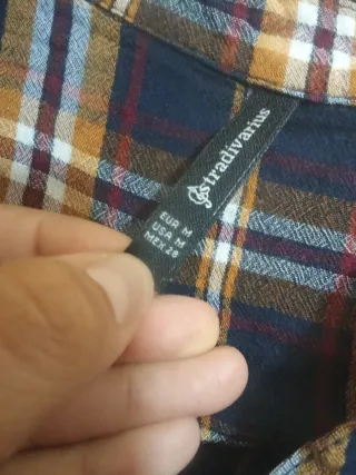 Camisa cuadros Stradivarius M